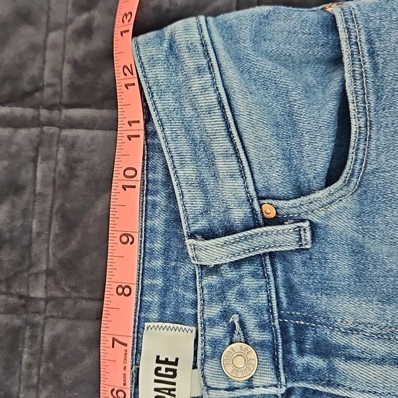 PAIGE Marlow Skimmer Raw Hem Jeans, Bebop | Sz 26| High Waist, High Rise, Flare - Picture 6 of 11